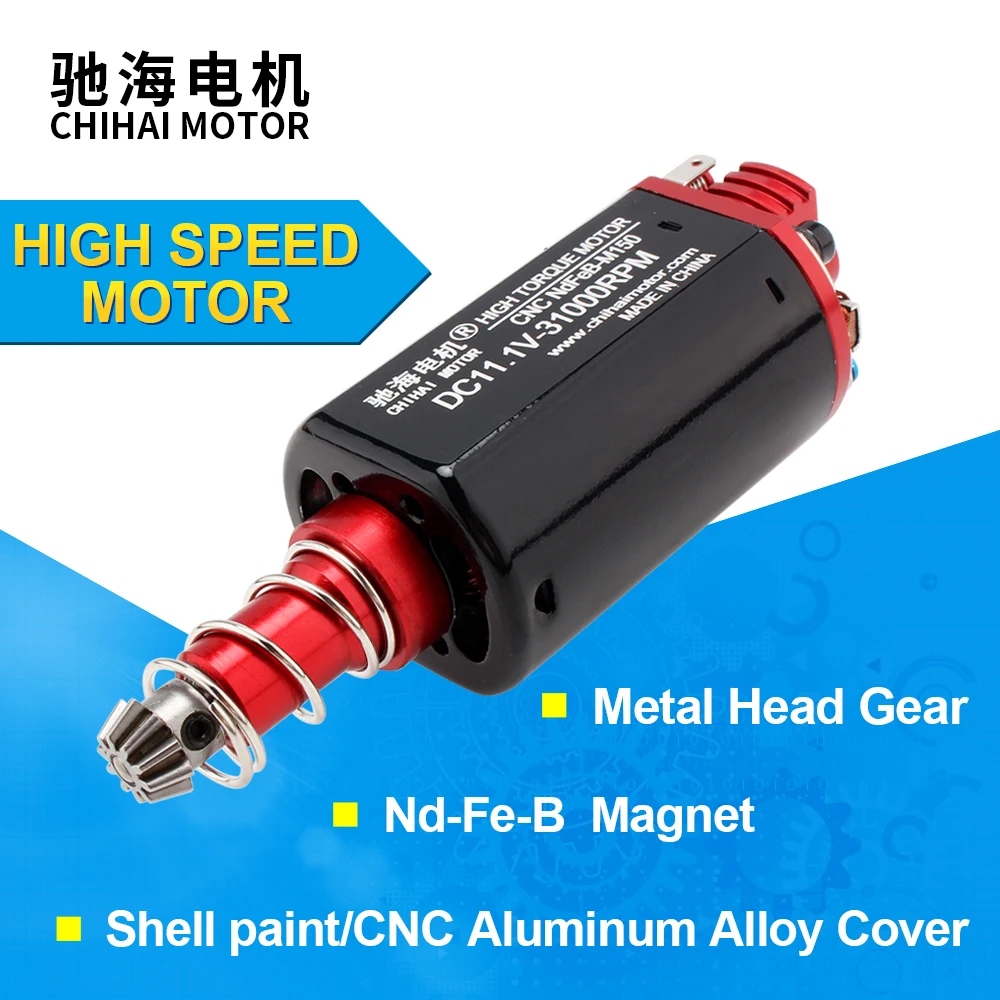 

chihai motor CHF-480K-7516 CNC 31000RPM High Torque Motor Long type for Airsoft AEG P90 /G3/ M4/M16/MP5 Ver.2 Gearbox Series