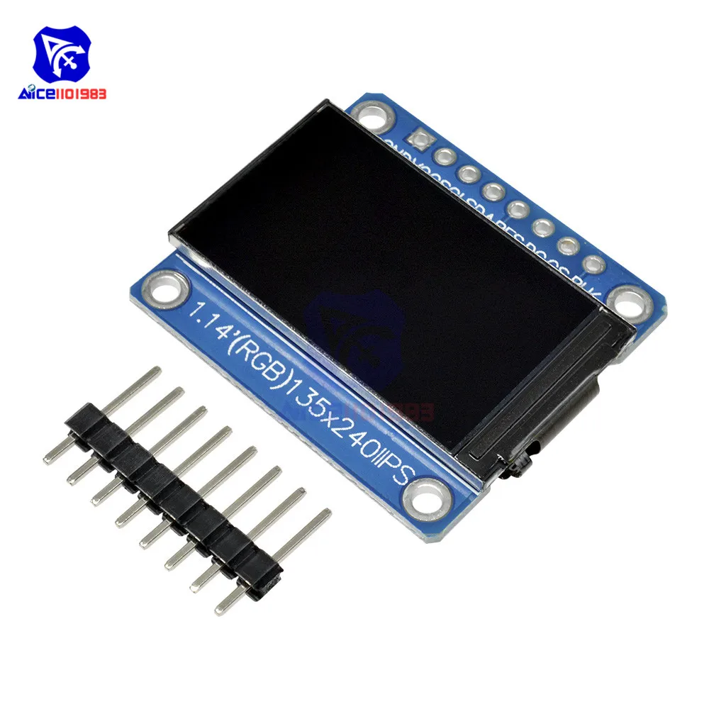 Diymore 1.14 Inch Spi 240X135 Rgb Tft Lcd Display Module ST7789 Ips Hd Lcd-scherm Voor Arduino C51 STM32 3.3V Met Pin