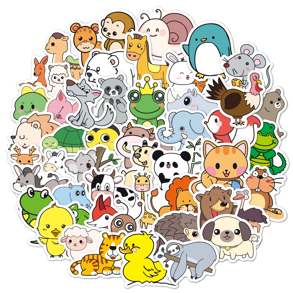 10/30/50pcs  Cartoon Animal  Forest Baby  Graffiti Gift Stickers Children's Cute Kids Girl Toys  Window Wall Water Cup Trolley