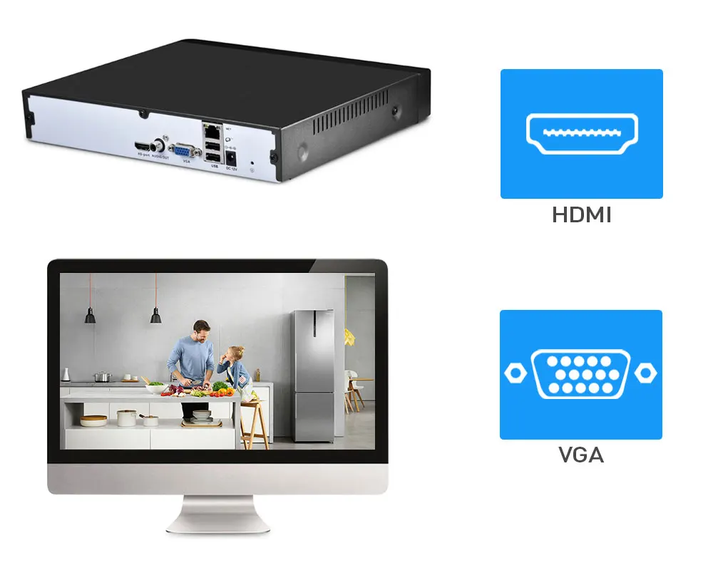 32CH 4K CCTV H.264/H.265 NVR 2HDD DVR Network Video Recorder Onvif  for 8MP IP Camera 2 SATA XMEYE P2P