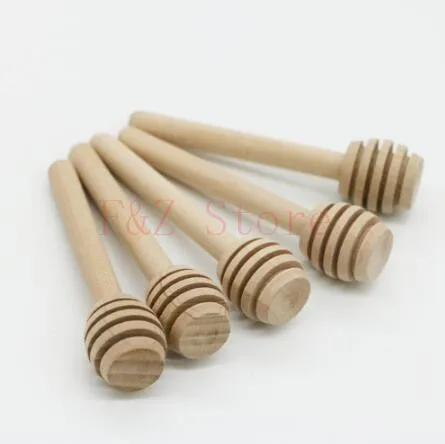 1000 pcs 8cm Mini Wooden Honey Dippers Wedding Favors Wood Honey Spoon Stick Party Supply Mixing Stick