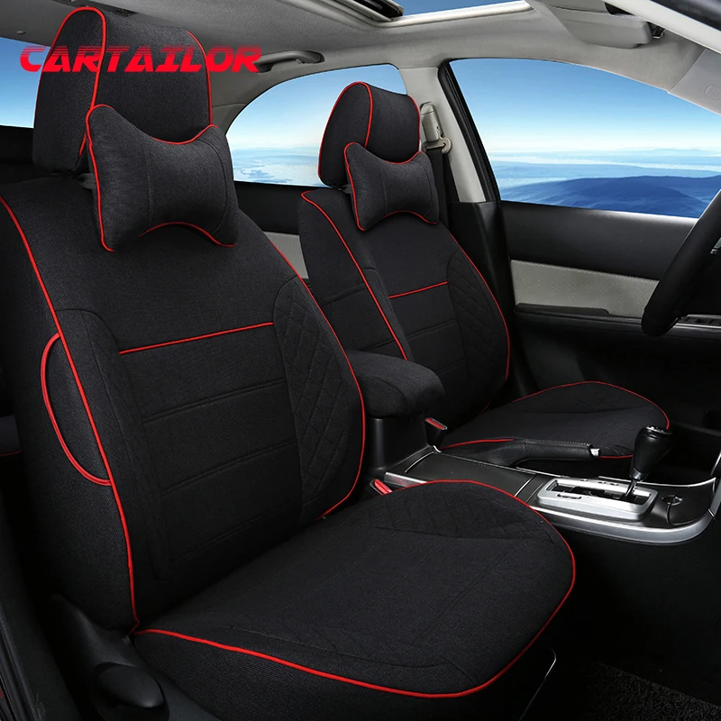 

CARTAILOR Flax Automobiles Seat Covers for Infiniti qx30 Accessories for Cars Seat Cover Set Black Cushion Supports Side Airbag