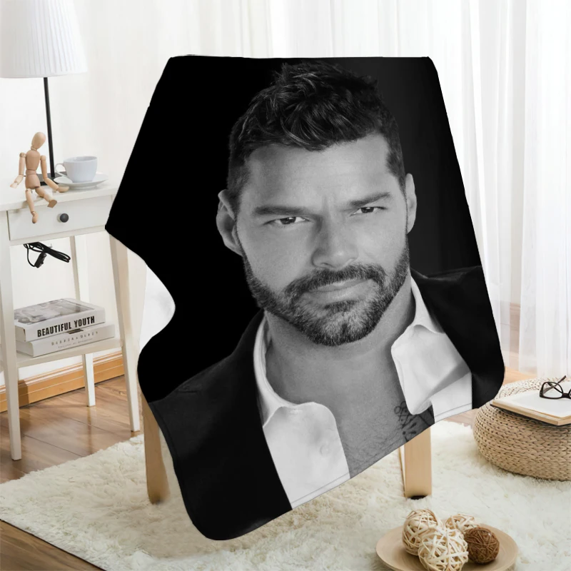 Musife-Manta de franela personalizada Ricky Martin, diseña tu propia manta, mantas de franela para sofá DIY, envío directo