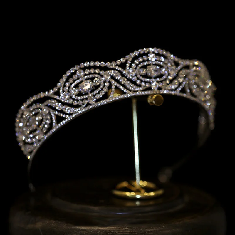 Niushuya-tiara para noiva, farolete de strass para casamento, acessório de cabelo, diadema para princesa