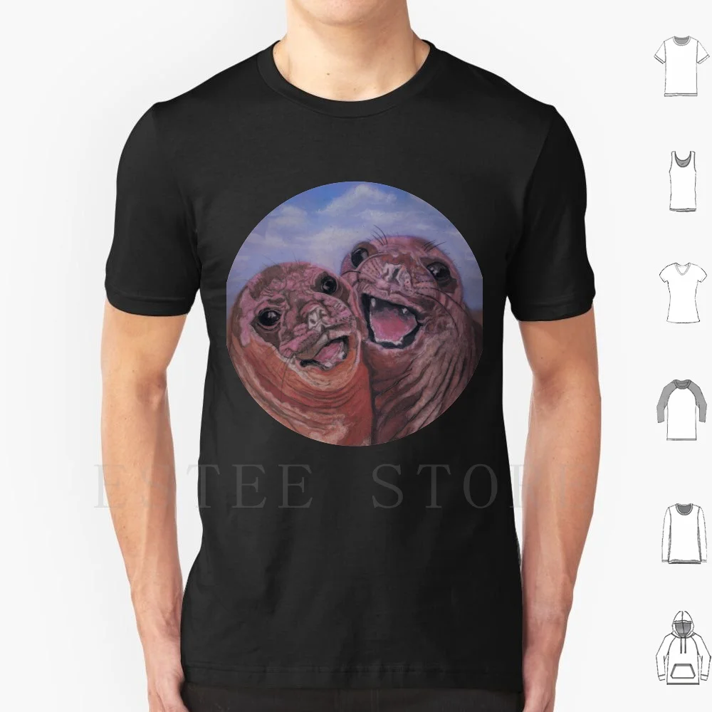 Love And Laughter Seals It!! : O ) T Shirt Print Cotton Seals Laughing Two Together Love Wildlife Animals