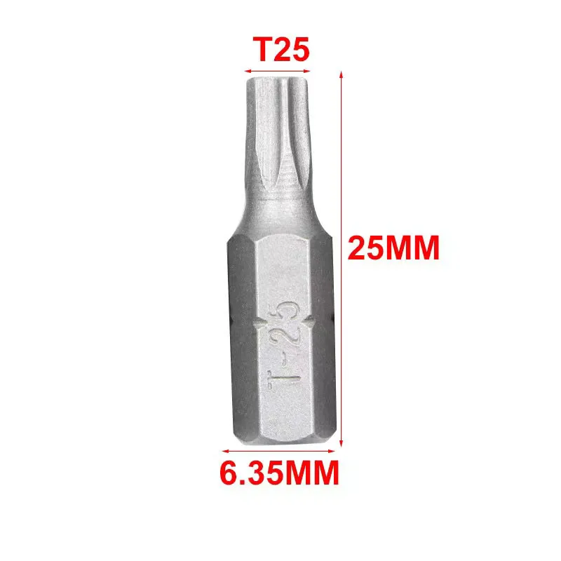 5Pcs 25mm Length Torx Screwdriver Bit Set 1/4\