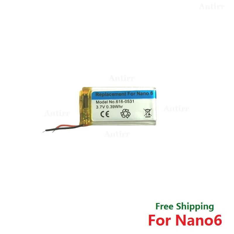 Original new Replacement Battery For ipod Nano6 6G 6th Generation MP3 Li-Polymer Rechargeable Nano 6 616-0531 Batteries