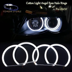 1 set white+yellow Cotton light angel eyes halo ring kits for BMW E36 E38 E39 E46 Sedan Coupe Touring Cabrio projector 4x131mm