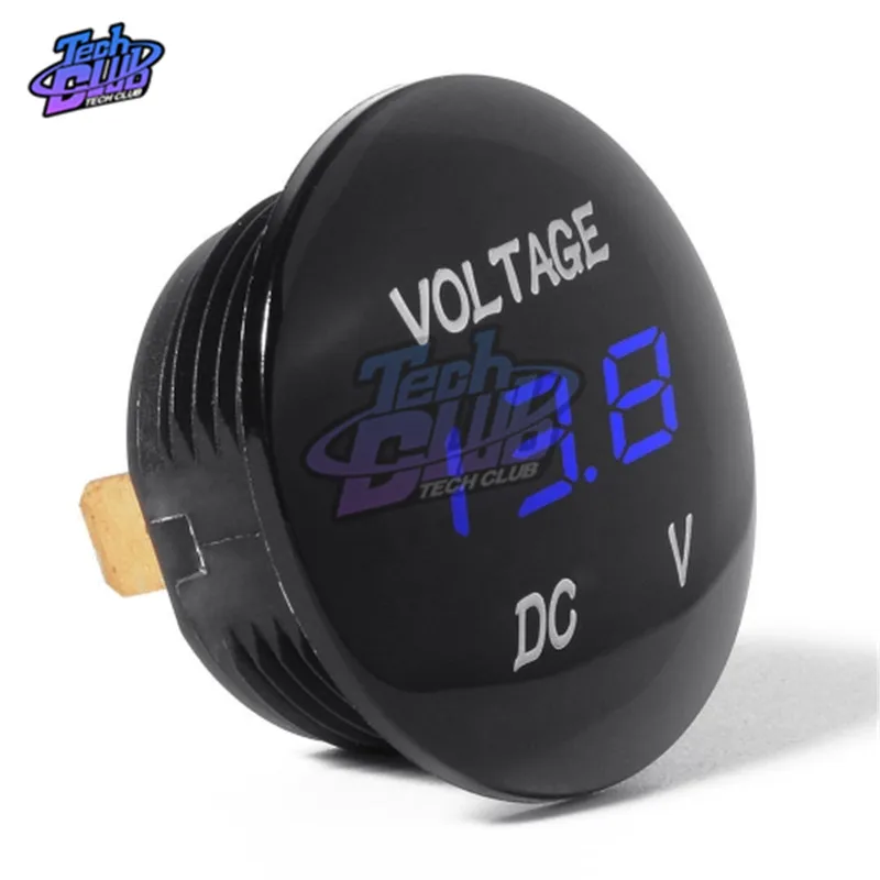 DC 5V-48V 3 Bits Digital Voltmeter Round Waterproof LED Panel Mini Digital Volt Voltage Meter Tester Monitor Display  For Car