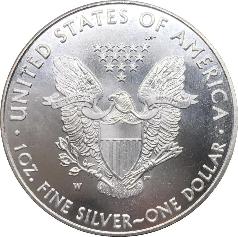 United States America 2002 W  In God We Trust 1 OZ Fine Silver Bullion Eagles One Dollar Silver Plated Copy Commemorative Coin