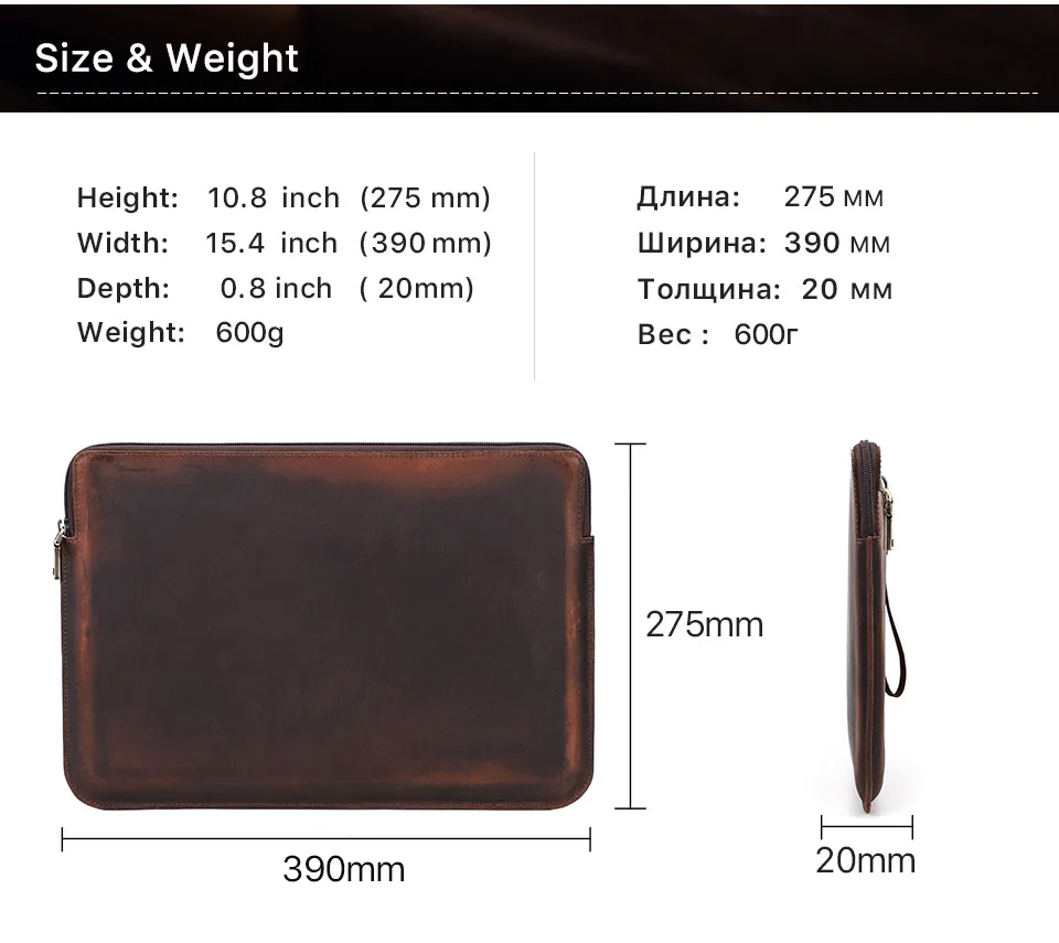 Laptop Aktentasche Männer für MacBook Air Pro 13 14 15 Zoll Rindsleder Handtasche Hülle Tablet Tasche Fall Lenovo Thinkpad Mat ebook Funda – Detail 5