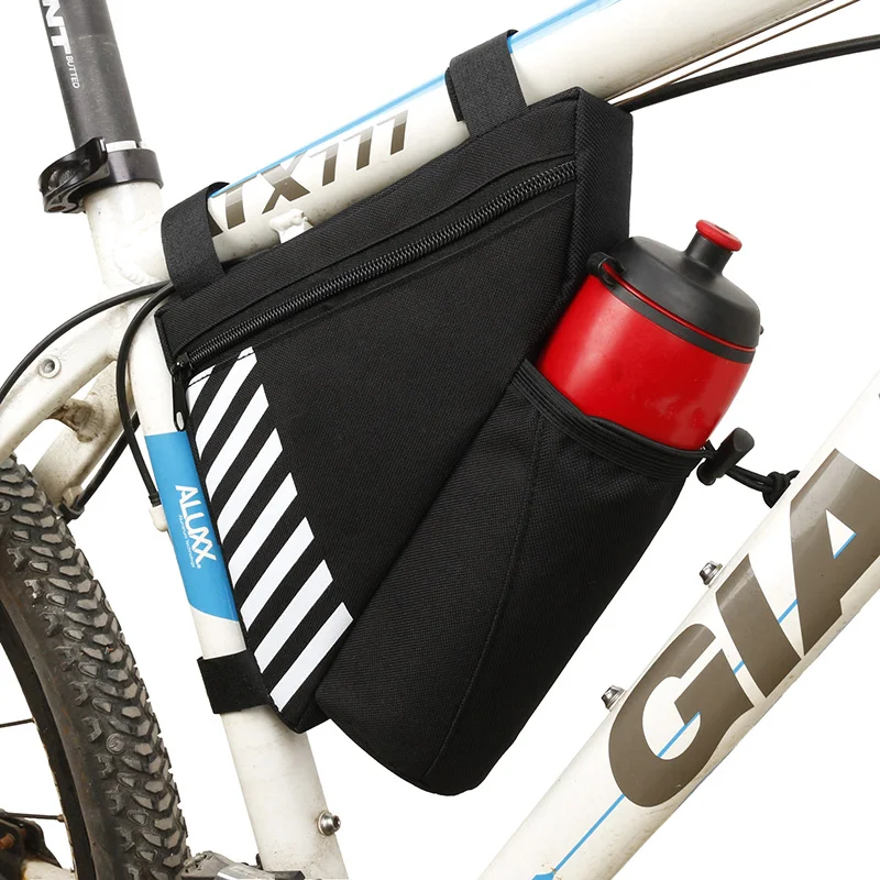 Bicycle Triangle Bag Bike Frame Bag with Water Bottle Pocket Cycling Front Bag MTB Bike Pouch Headtube Bag Bicycle Accessories