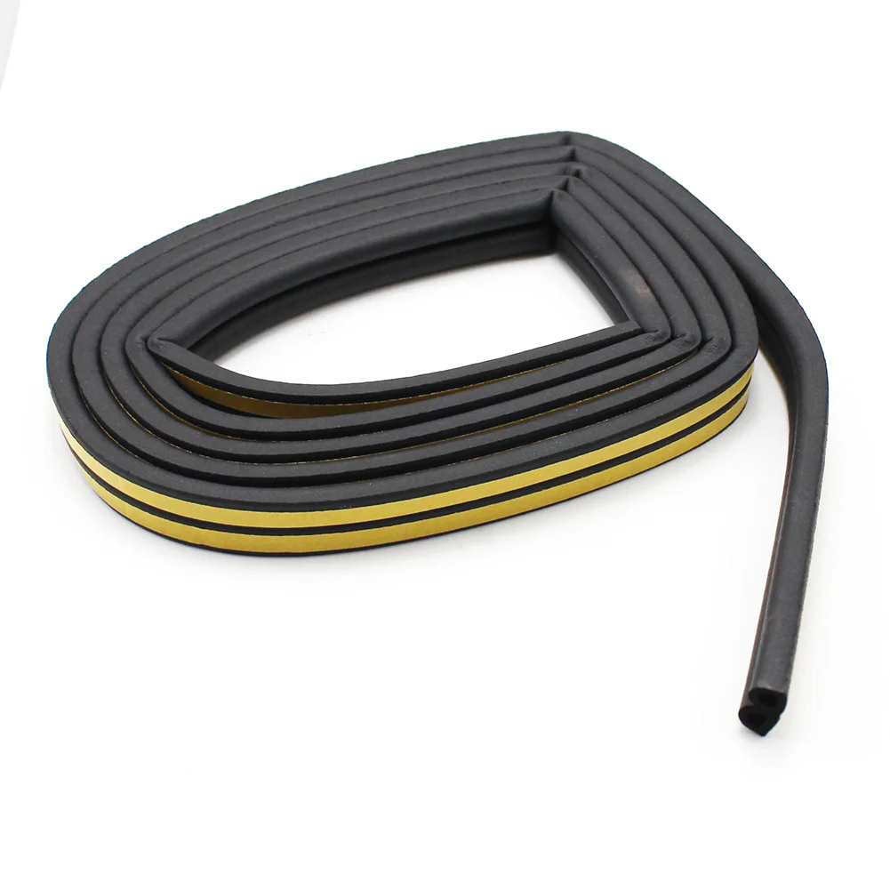 Car Styling 5M D Type Door Window Gasket Soundproof Seal Strip Rubber Foam Weatherstrip Windows Sealed Door Collision Strip