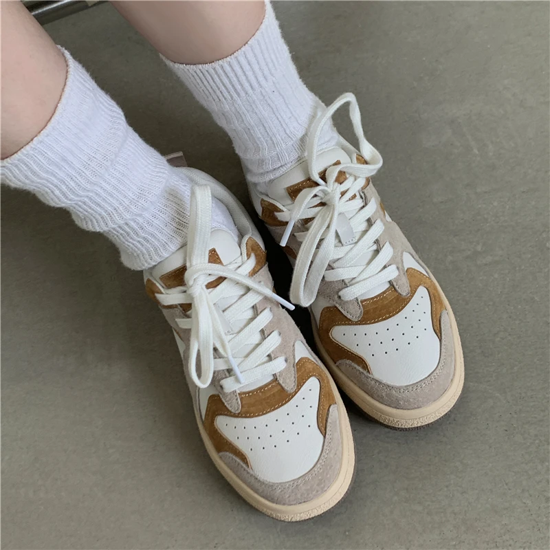 FEDONAS Mixed Colors Cow Suede Leather Women Sneakers Casual Outdoor Flats Lace-Up Comfortable Shoes Woman 2025 Four Season New