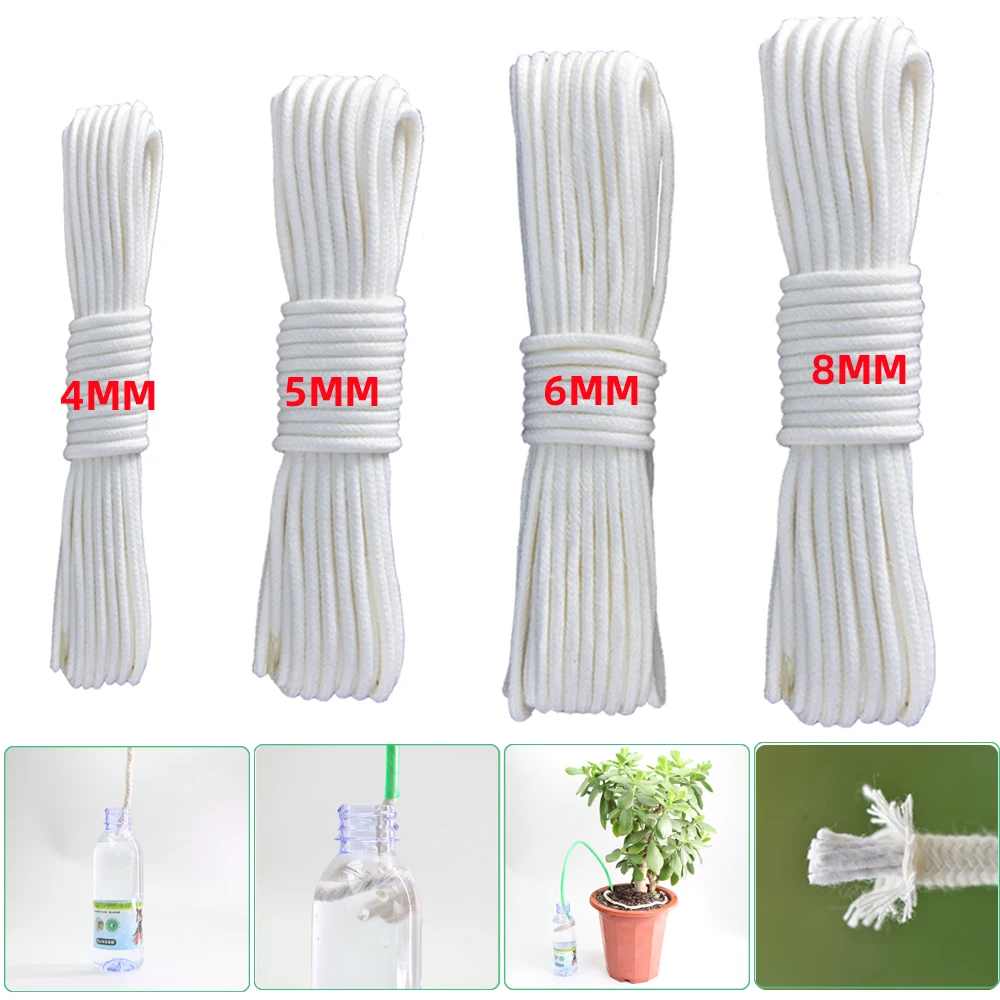 4/5/6/8mm Potted Water Absorbent Dacron Rope DIY Round Automatic Waterer Plant Soil Moisturizing Garden Drip Irrigation System