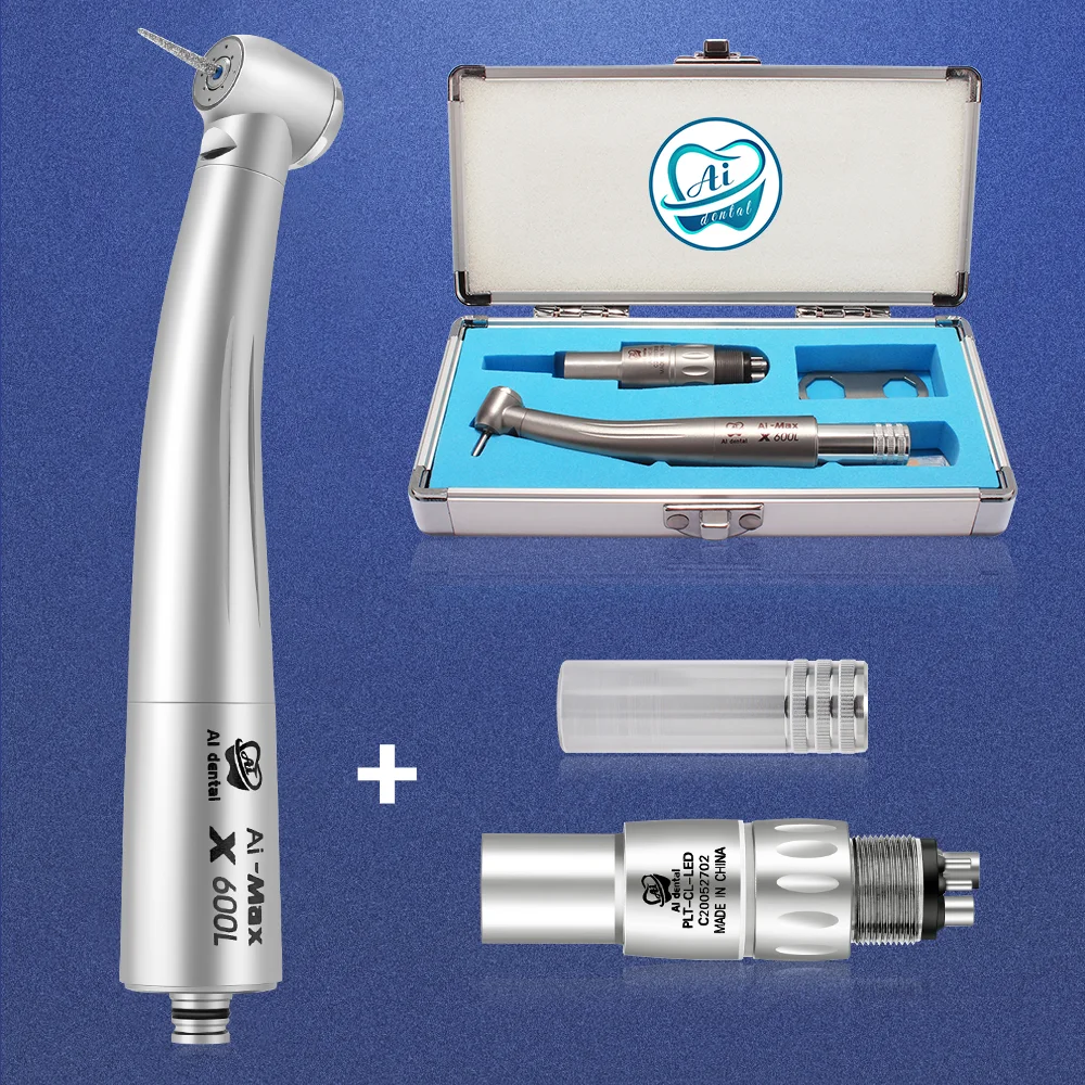 

Dental equipment AI-X600L-NCL6 air turbine handpiece kit torque head 6 holes KV couplings LED high speed hand piece set