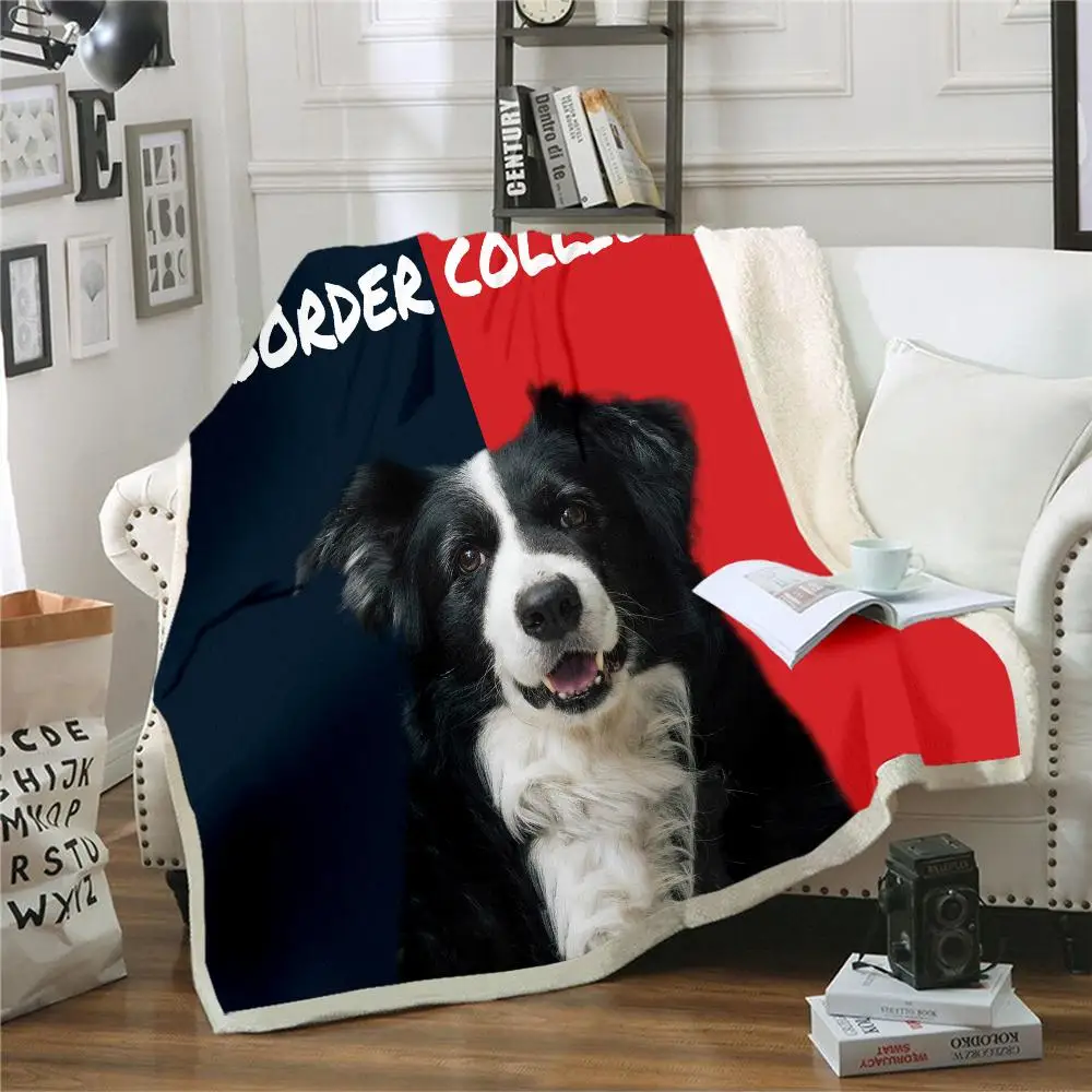 

CLOOCL Best Friend Border Collie Thicken Blanket 3D Printed Blanket Beds for Office Blankets Fashion Double Layer Adult Quilt