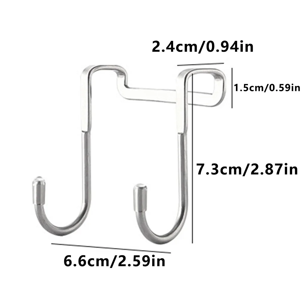 Hot! 1PC S-type Door Hanger Hook Stainless Steel Cabinet Door No Trace Door Back Coat Hook Kitchen Bathroom Towel Storage Hanger