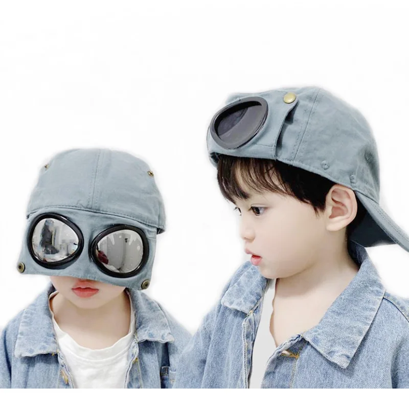 Doitbest 2024 Spring Children Baseball Cap Hip Hop Pilot Sunglasses Kids Sun Hat Boys Girls Caps Snapback Hats 2 to 6 Years old