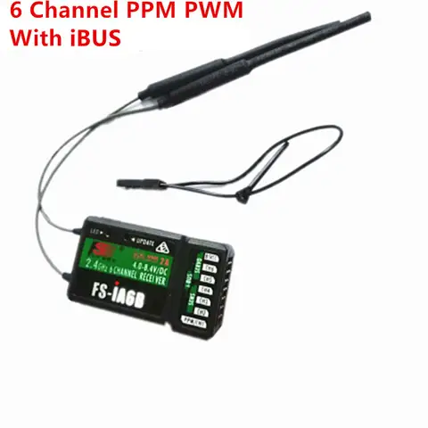 Flysky FS IA6B RC Empfänger 6CH 2,4G Dual Antenne PPM PWM Rezeptor W IBus Port Für FS-I6 FS-I6S FS-i4 Sender von Hubschrauber