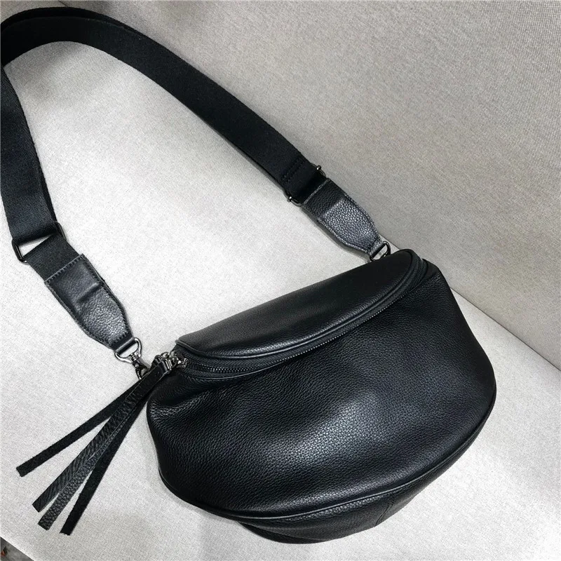 High Quality Saddle bag Women Messenger Bags Vintage Solid Color Big Capacity Tote Genuine Leather Chest Shoulder Crossbody Bags