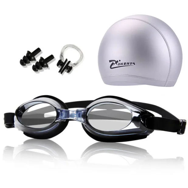 New Men Women Kids Adult Sports Diving Eyewear Swim Cap Swimming Glasses Anti-fog Waterproof Swim Goggles Earplug Pool Equipment