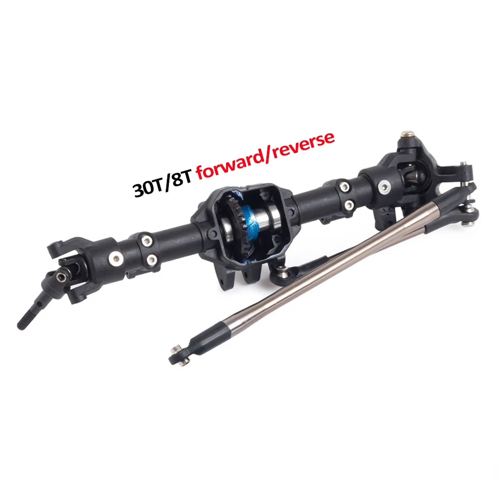 1/10 RC Crawler Car Plastic Forward Reverse Front Rear Axle with Steering Servo Link for Axial SCX10 II 90046 90047 RGT 86100