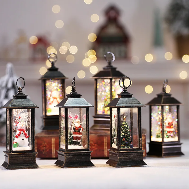 Christmas Decorations For Home Lantern Led Candle Tea light Candles Xmas Tree Ornaments Santa Claus Elk Lamp Kerst New Year Gift