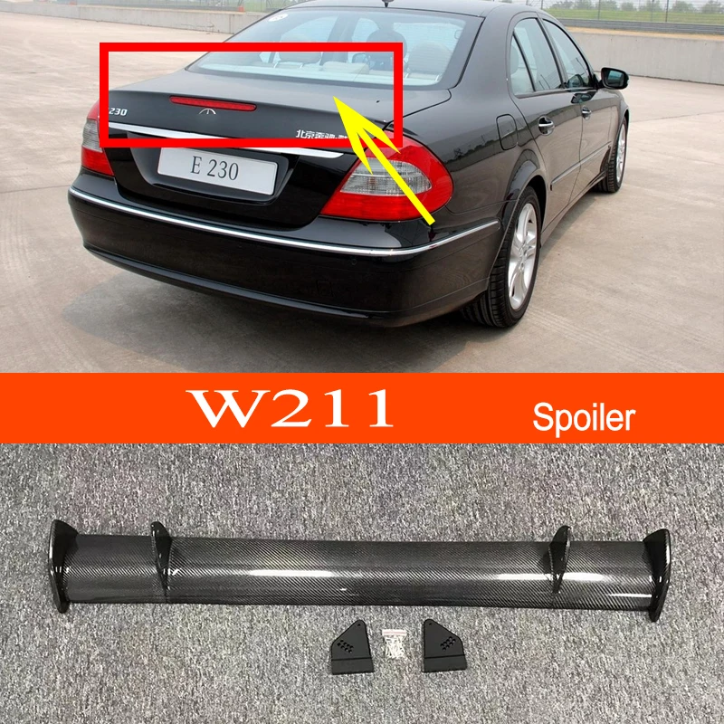

W211 Carbon Fiber / FRP GT-style Car-styling Sporty Rear Trunk Wing Spoiler for Mercedes-Benz E-class W211 2003-2009