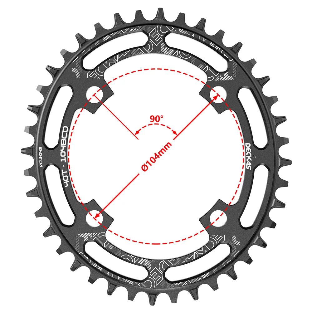 DECKAS Round Oval 104BCD 40/42/44/46/48/50/52T Mountain Bicycle Chainring MTB Bike For Shimano 8-12S Crankset Aluminum Crown