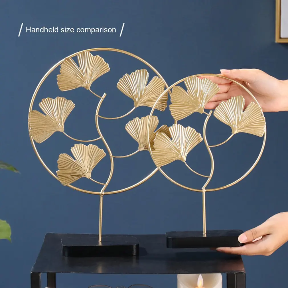 Скандинавский Декор для дома, Офисные аксессуары для гостиной, украшения для дома, статуя с листьями, миниатюрные Кованые Железные украшения