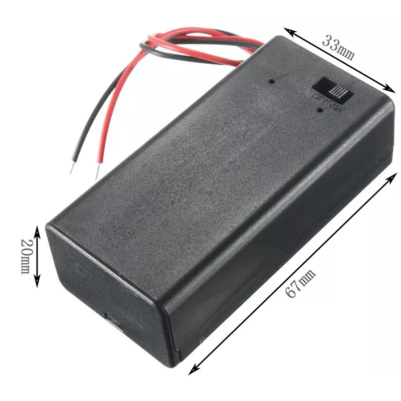 1Pcs/lot High Quality ABS DIY 6F22 9V Battery Storage Holder Case Box With Cord Wire Lead ON/OFF Toggle Switch