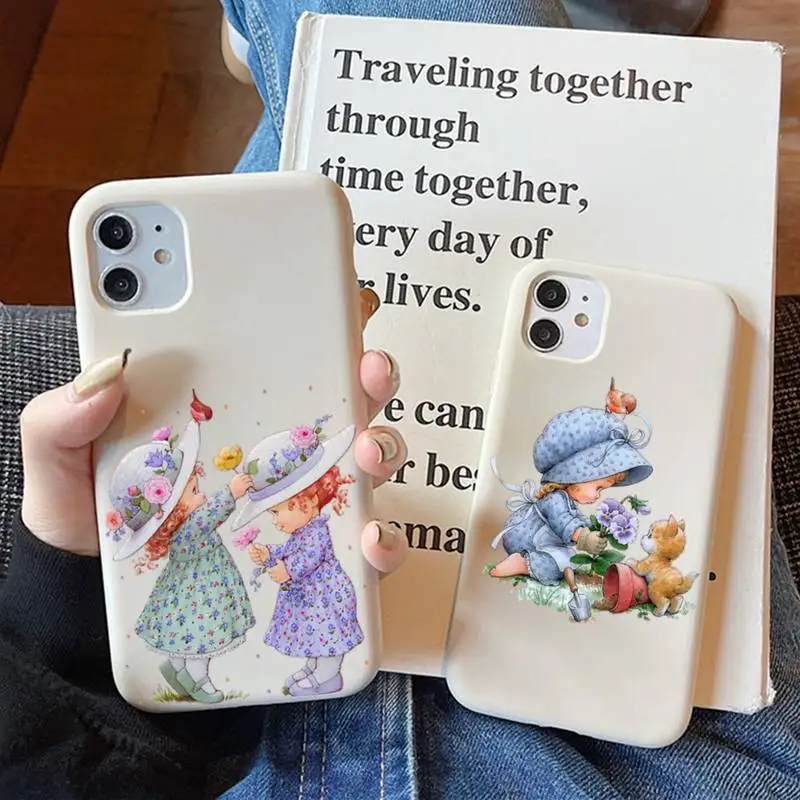 Sarah Kay Little Girl Phone Case Soft Solid Color for iPhone 11 12 13 mini pro XS MAX 8 7 6 6S Plus X XR