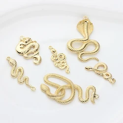 6pcs/lot Zinc Alloy  Cobra Snake Charms Pendants For DIY Fashion Jewelry Making Finding Accessories