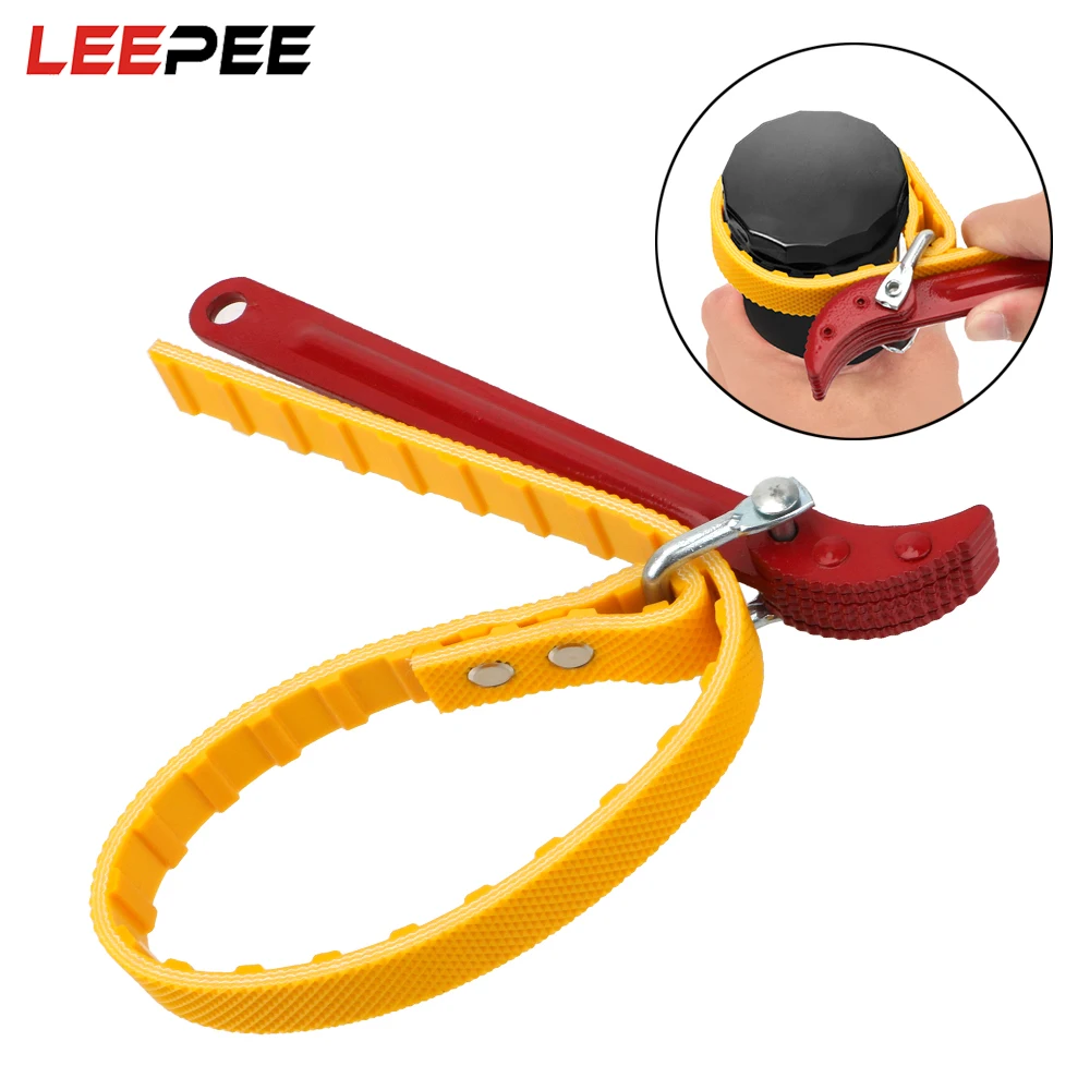 LEEPEE Adjustable Strap Opener Belt Wrench Oil Filter Chain Oil Filter  Oil Filter Wrench Puller Strap Spanner