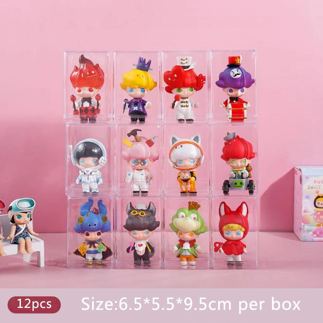 Fashion Doll Bubble Matt Toy Brick Organizer Easy Stackable Blind Box Storage Display Stand Acrylic Case Transparent Dust Proof