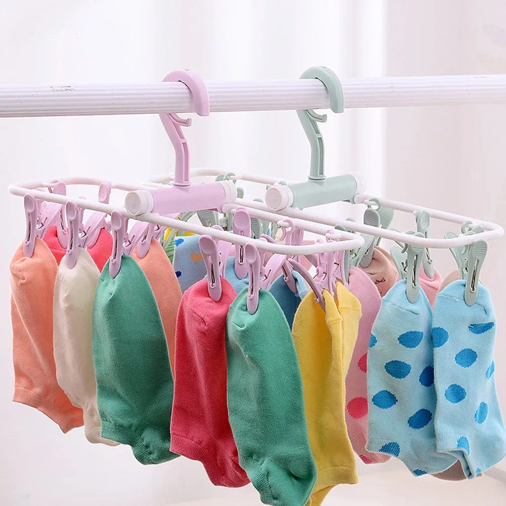 

12 Clip Folding Drying Rack Underwear Socks Multi-functional Clothes Hot Sale High Quality New Patterns