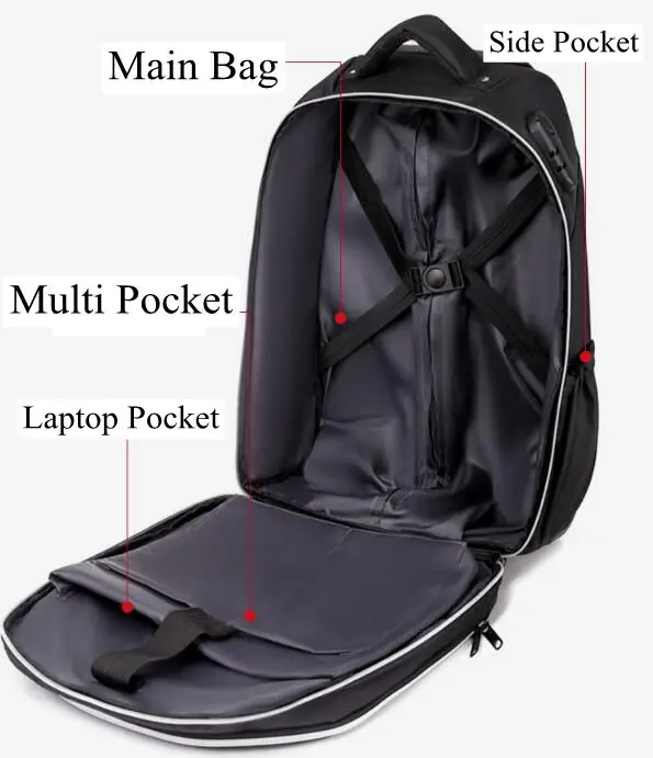 men oxford Travel trolley bag wheels luggage bag with wheels rolling luggage backpack business wheeled backpack luggage backpack