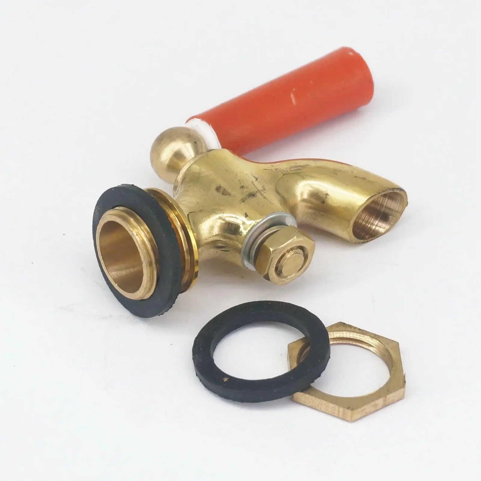 

3/8" BSP Male Connection Bronze Antique Brass Red Handle Faucet Water Tap Petcockfor Insulation barrel