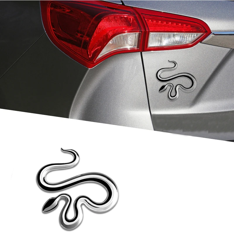 AQTQAQ 1 قطعة ثلاثية الأبعاد ثعبان معدني سيارة الجانب الحاجز الخلفي الجذع شعار شارة ملصق الشارات ل جيب رانجلر ، زينة السيارات