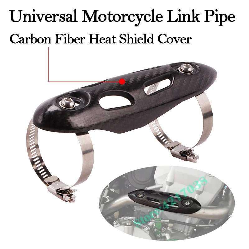 

Universal Motorcycle Yoshimura Exhaust Muffler Link Pipe Carbon Fiber Heat Shield Cover For KLR ADV Dirt Bike Pitbike Motocross