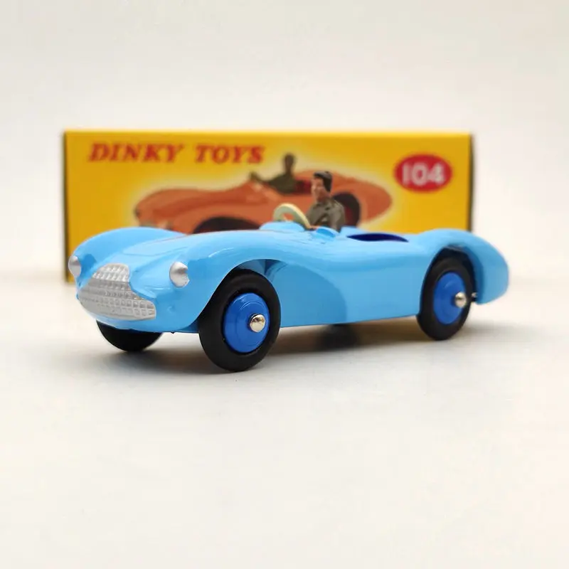 DeAgostini Dinky Toys pour Aston Martin, bleu moulé sous pression DB3S, modèles de collection, cadeau de voiture automatique, 1/43, 104