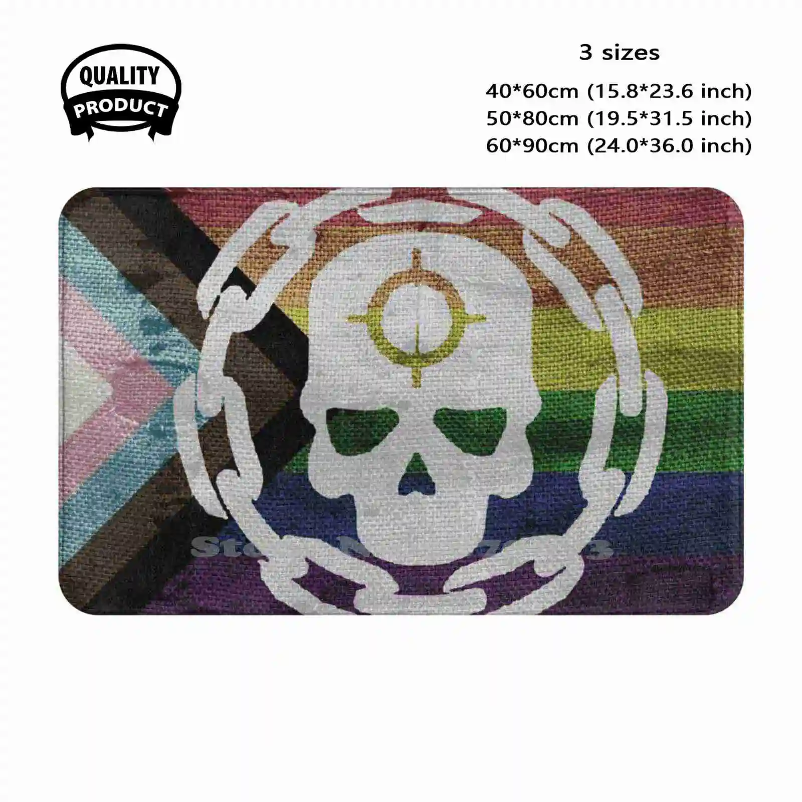 Weathered 4 Raider Pride Flag : Bipoc Rainbow Soft Cushion Home Carpet Door Mat Car Rug 4 Raider Pride Flag Gay Bethesda