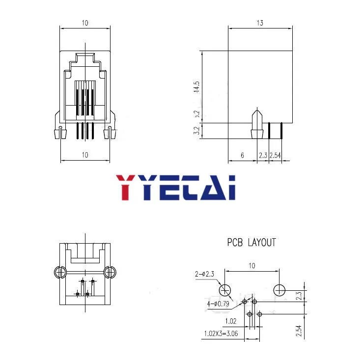 YYT SMD pin header 1.27MM SMD  2*3/4/5/6/7/8/10/12/15/20/40P/50P pin header 1.27 socket