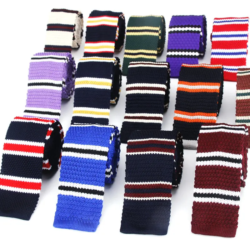 

New Fashion Male Knit Tie Brand Skinny Slim Designer Mens Knitted Neck Ties Cravate Narrow Skinny Neckties For Men Neck Ties