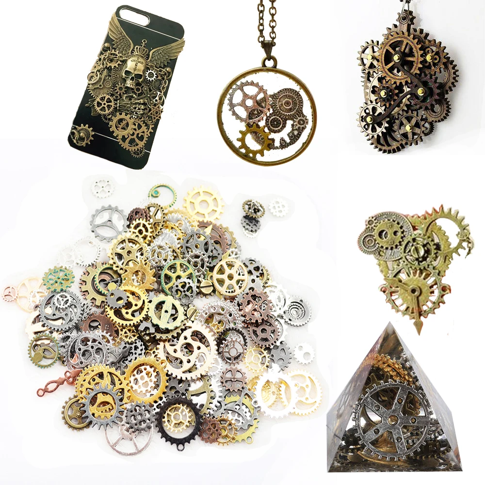 12 kolorów 50g/100g Metal Gear zegar biżuteria wypełnienie UV żywica epoksydowa DIY Handmade Making komponenty do biżuterii wypełnienia form