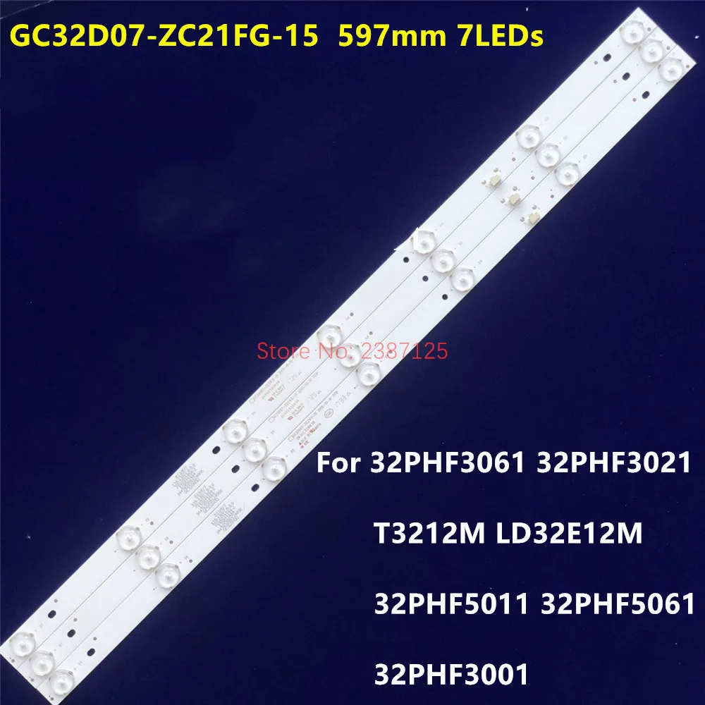 LED Backligt Strip For T3212M LD32E12M LE32A1138/80 LED32G200 LED32A4060 GC32D07-ZC21FG-15 32PHF3001 32PFF3058 32PHF3559/T3