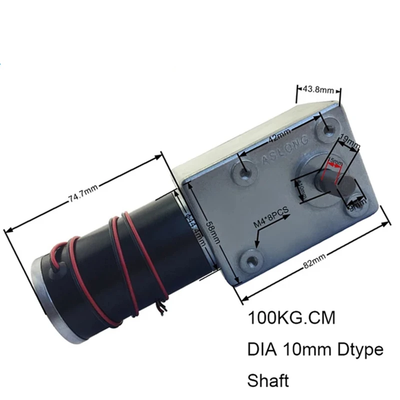 

DC Gear Motor 12V 24V High Torque 120KG Reducer Speed 5rpm To 196rpm PWM Control Forward Reverse Electric Moter Engine A5882-45