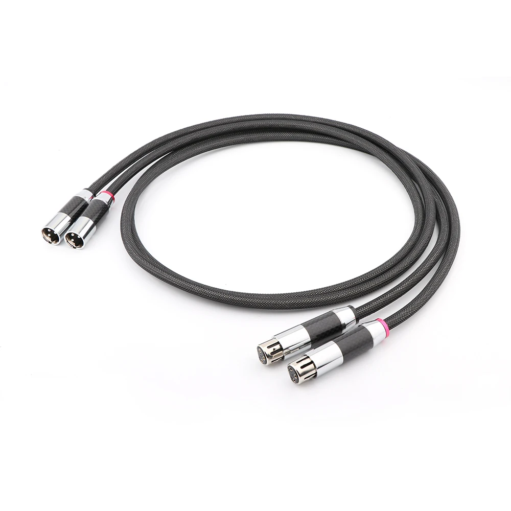 

Pair 100% Pure Silver XLR Analog Audio Interconnect Cable Stereo Balanced XLR Cable with Silver Plated Connectors