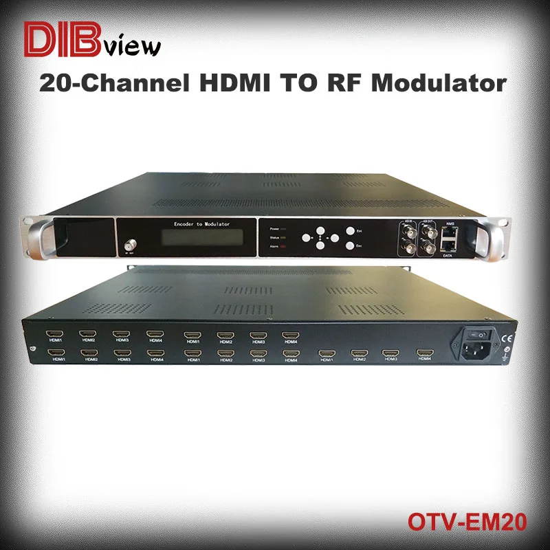 OTV-EM20 Multi-channel HD H264 Encoder With up to 20 Channel HDMI to DVBC T ATSC ISDBTb RF Modulator